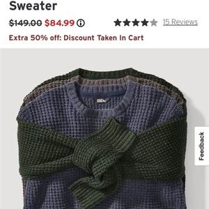 Eddie Bauer Men's Crewneck Sweater - Green and Blue